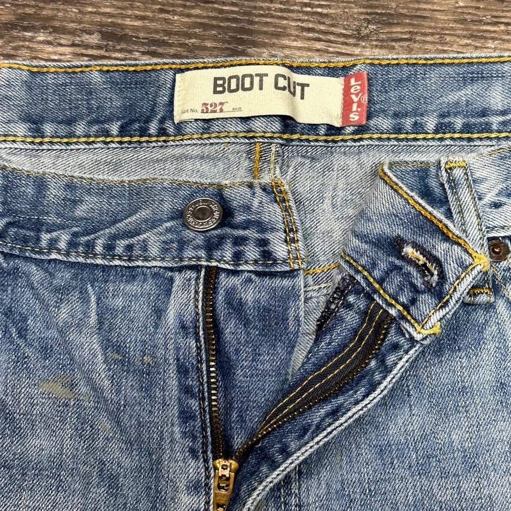 Levi’s 527 Bootcut Jeans Distressed Workwear Denim 38x30